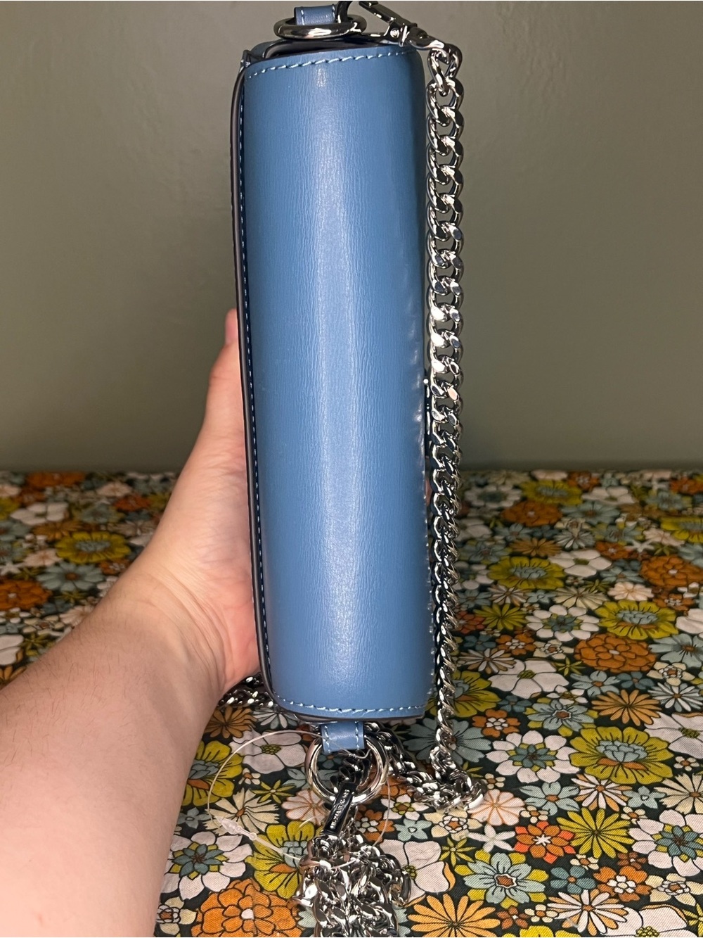 Michael Kors Mila Convertible Crossbody/Shoulder Bag Blue - Picture 4 of 8